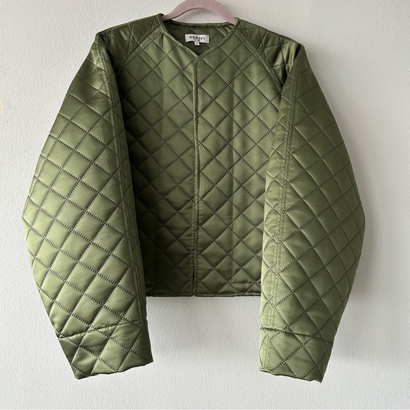 Horses Atelier Jackets & Blazers - Horses Atelier Quilted Jacket in Green Satin
